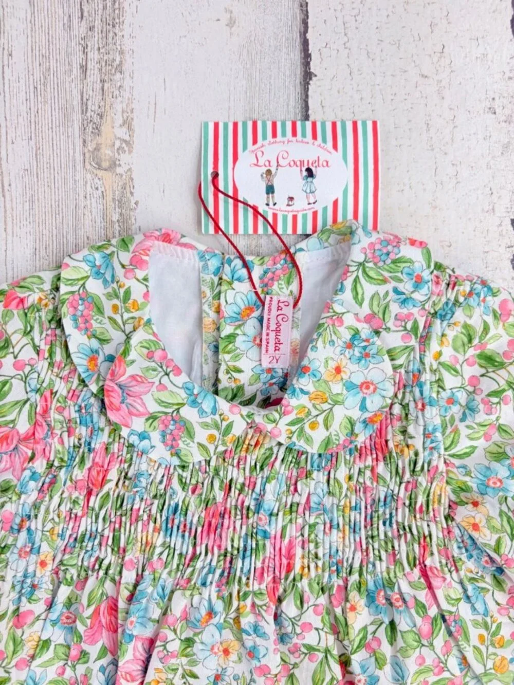 La Coqueta Girls Sz 2T Cora Dress Smocked Floral NWT